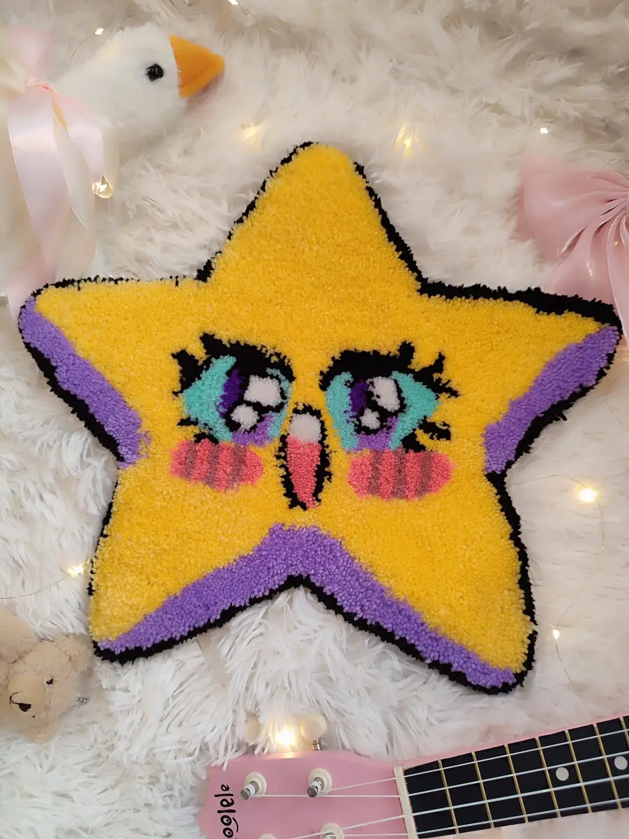 килим ручної роботи зірка дизайнерський tufting килим у формі зорі kawaii декор