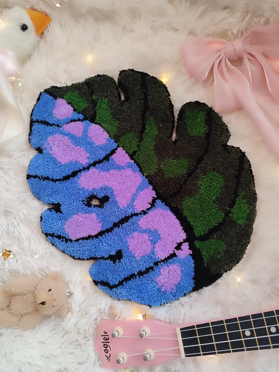 килим ручної роботи тропічний лист дизайнерський tufting килим у природних відтінках