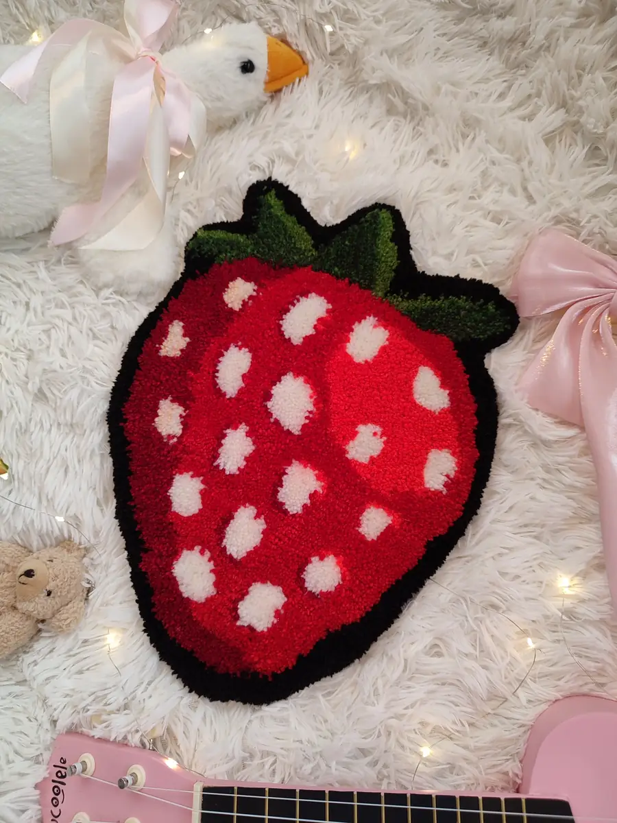 килим ручної роботи полуниця дизайнерський tufting килим у формі полуниці декор