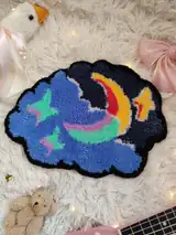 килим ручної роботи нічне небо з місяцем і веселкою дизайнерський tufting килим декор